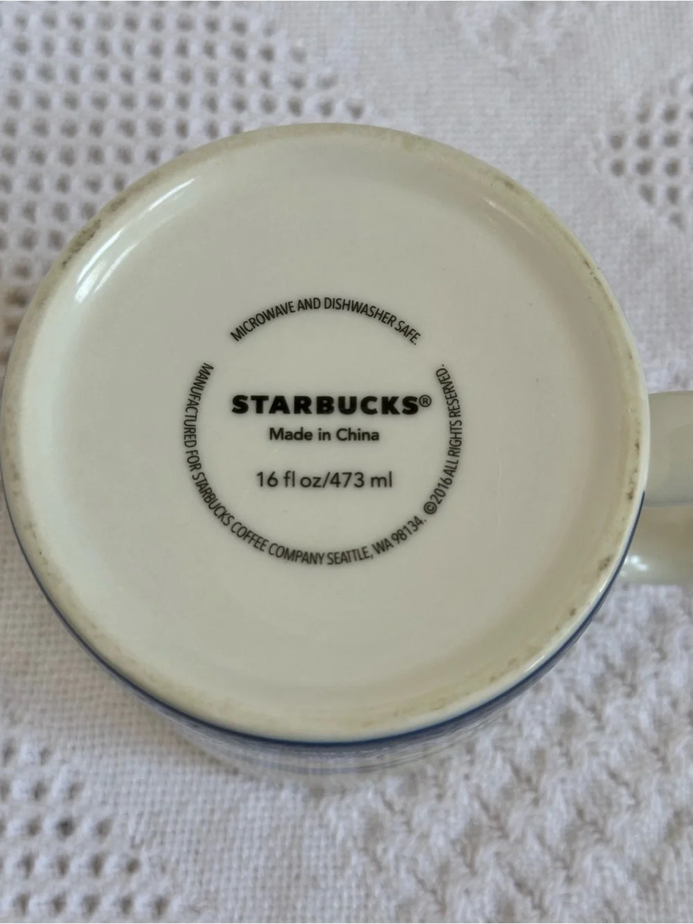 Starbucks Cozumel Coffee Cup 2016 Global Icon Series Mug 16 oz Sea Turtle Mexico